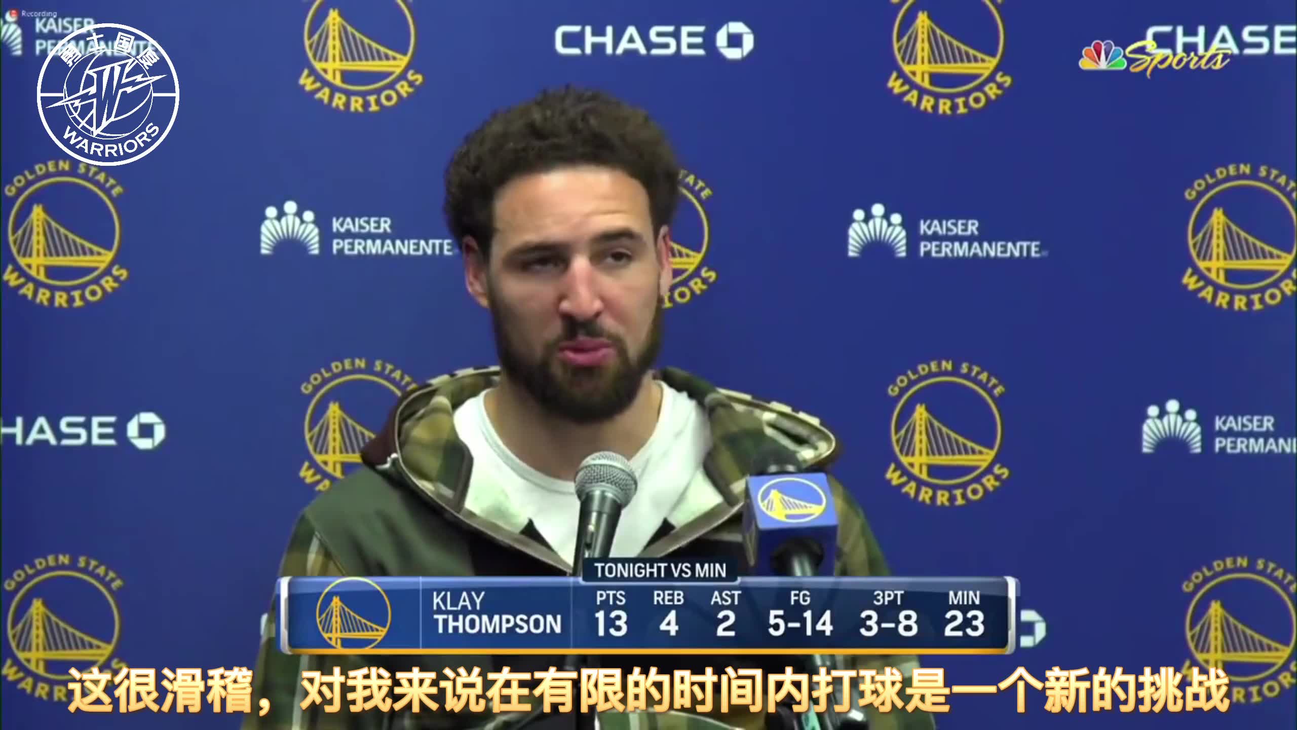 克莱：我的投篮状态不好 但我会继续投下去的